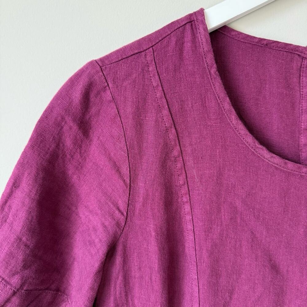 NWT Seasalt Cornwall | Purple 100% Linen Midi Dress Size 8P - Picture 5 of 9